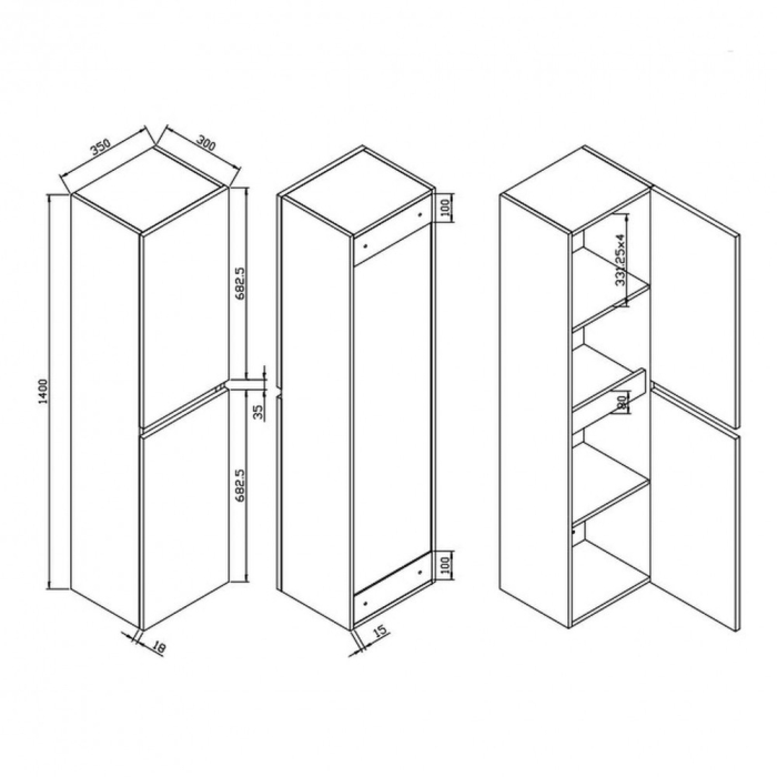 Wellis Dulap înalt suspendat Elois [3]