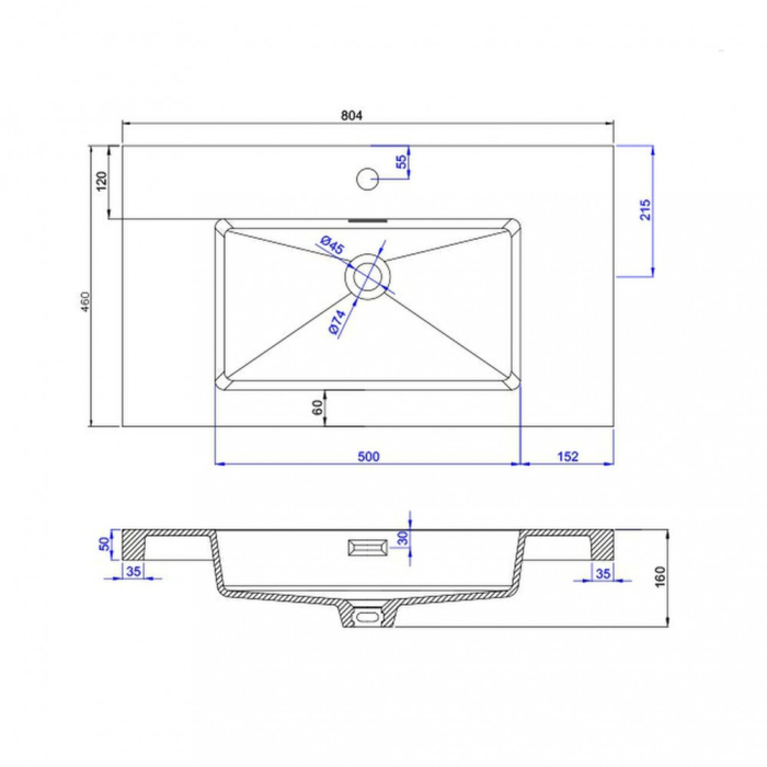 Wellis Lavoar din marmură artificială turnată Bilbao [2]