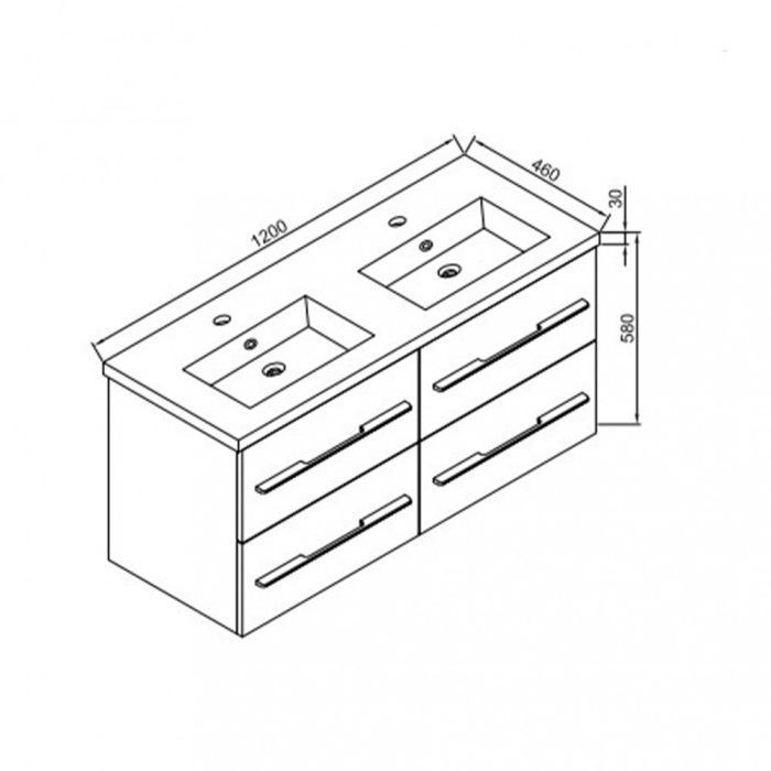 Wellis Lavoar din marmură artificială turnată Nina 120 [3]