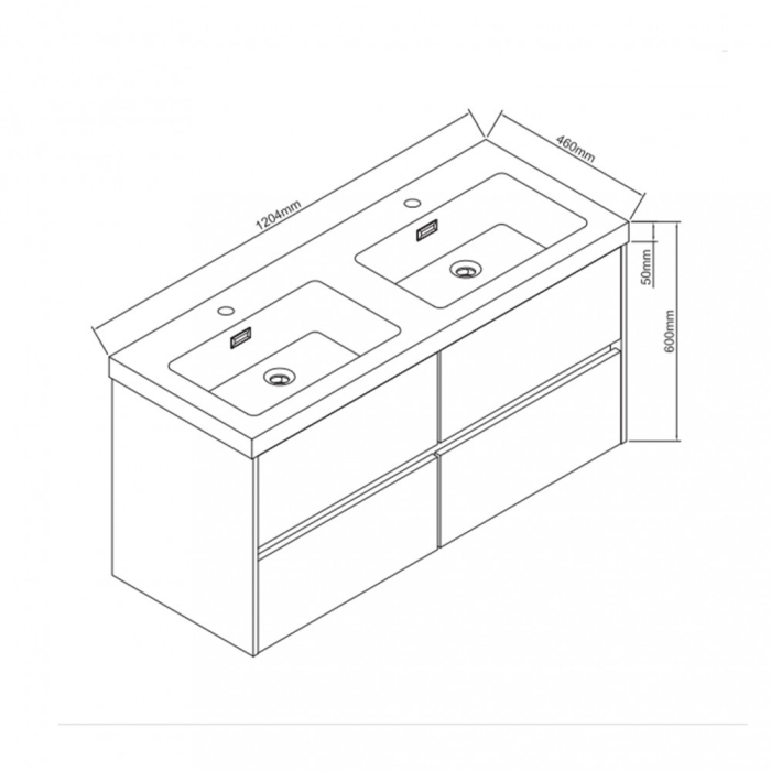 Wellis Lavoar dublu din marmură turnată Bilbao [3]