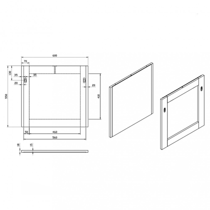 Wellis Oglindă de perete Elois White 60 [3]