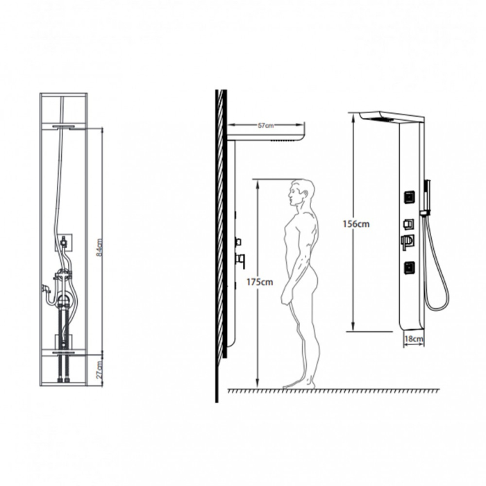 Wellis Panou de duș cu hidromasaj de colț Paloma [4]