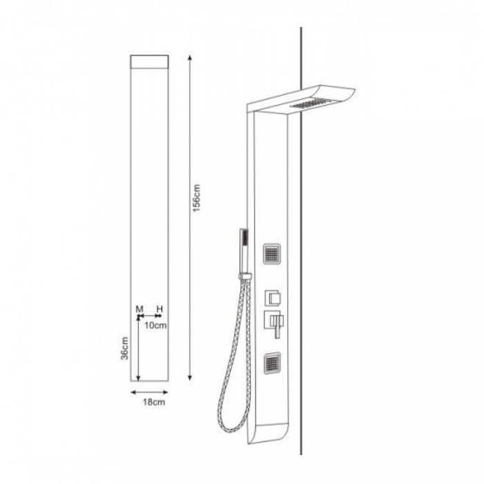 Wellis Panou de duș cu hidromasaj Lucia [4]
