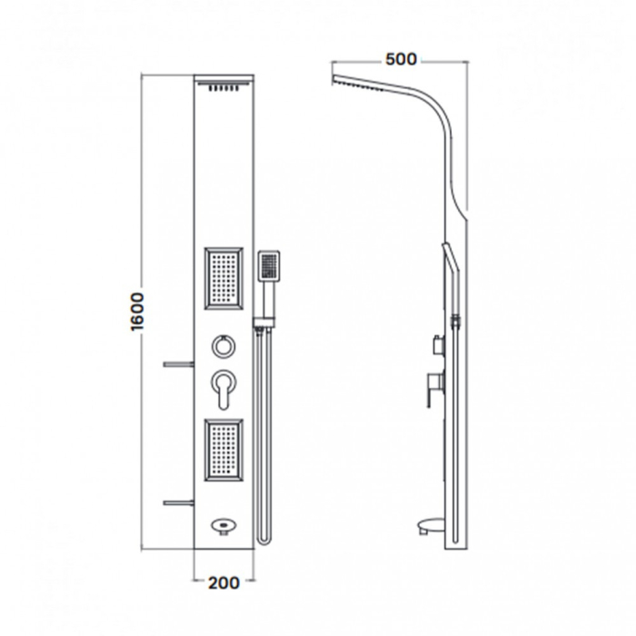 Wellis Panou de duș cu hidromasaj Napoli [6]