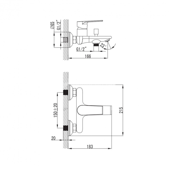 Wellis Robinet de umplere a căzii de baie Asti [2]