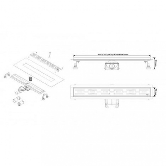 Wellis Scurgere de duș plată W-Drain [4]