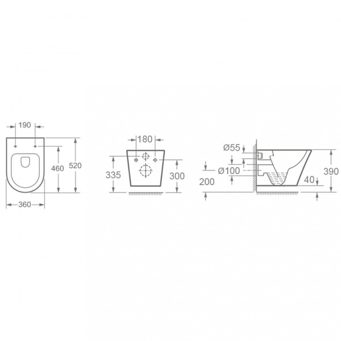 Wellis Toaletă Clement, montată pe perete, fără ramă [4]