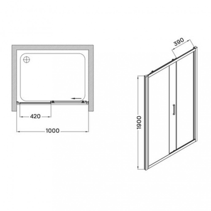 Wellis Ușă de duș glisantă Premier 100x190 cm cu strat de acoperire Easy Clean [6]
