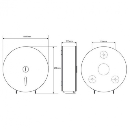 Bemeta HOTEL PROGRAM Distribuitor de hârtie igienică Jumbo-roll, inox, 21 cm [1]
