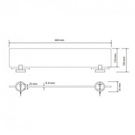 Bemeta Raft din sticlă închisă la culoare [1]