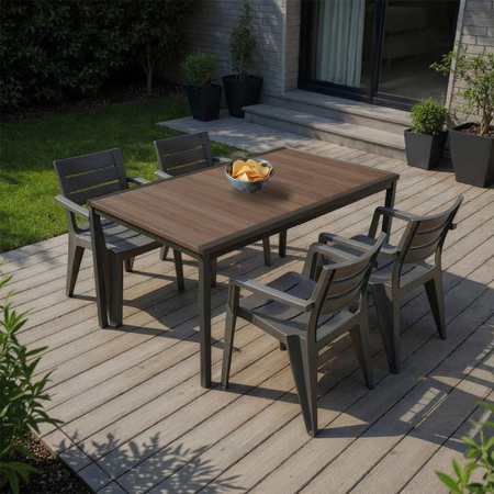 Curver Amari 4+1 set de mobilier de grădină nuc-grafit [1]