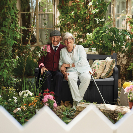 Curver Bancă de grădină/depozitare din plastic Eden Garden 265L, gri-grafit deschis [5]