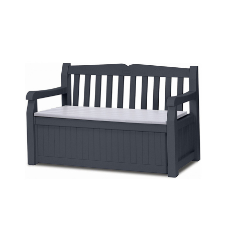 Produse temporar indisponibile - Curver Bancă de grădină/depozitare din plastic Eden Garden 265L, gri-grafit deschis