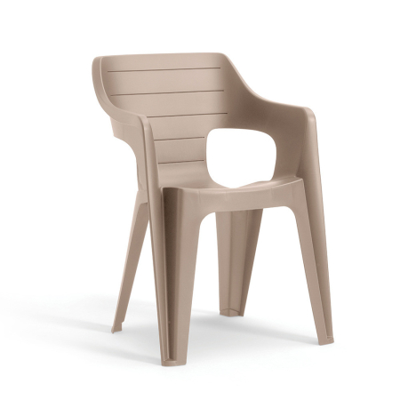 Produse temporar indisponibile - Curver Bilbao iowback scaun de grădină din plastic cu brațe cappuccino