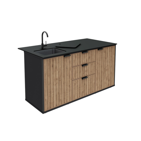 Produse temporar indisponibile - Curver Bucătărie de exterior compactă Deco cu chiuvetă și robinet grafit