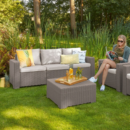 Curver Canapea de grădină California cu 3 locuri din ratan sintetic [2]