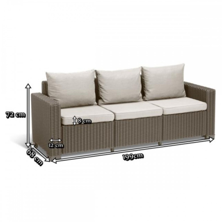 Curver Canapea de grădină California cu 3 locuri din ratan sintetic [1]