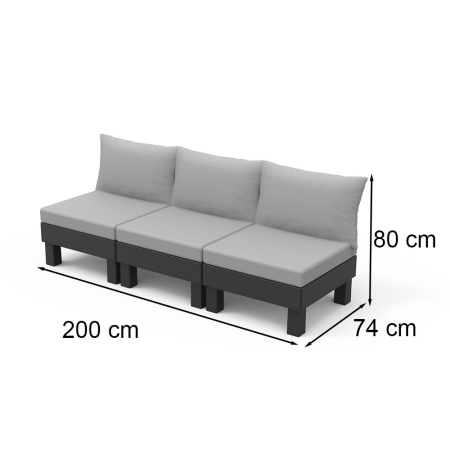 Curver Canapea de grădină Elements cu 3 locuri [2]