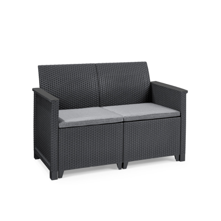 Canapea grădină - Curver Canapea de grădină Elodie cu 2 locuri din ratan sintetic