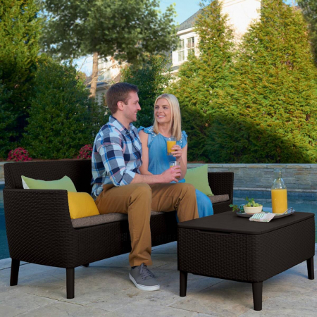 Curver Canapea de grădină Salemo cu 2 locuri din ratan sintetic [2]