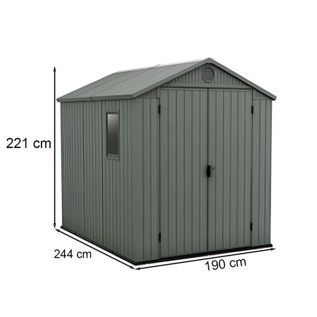 Curver Căsuță de grădină din plastic Darwin, verde, 6x8 [2]