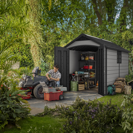 Curver Căsuță de grădină din plastic Premier 7511, gri-maroniu [4]