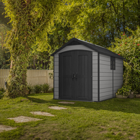 Curver Căsuță de grădină din plastic Premier 7511, gri-maroniu [1]