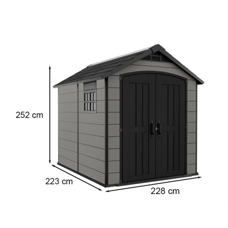 Curver Căsuță de grădină din plastic Premier 759, gri-maroniu [2]