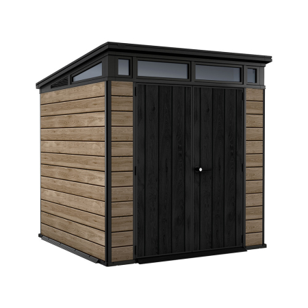 Căsuță grădină - Curver Căsuță de grădină Signature PENT 7X7 din plastic, lemn de frasin