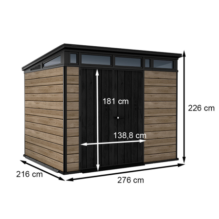 Curver Căsuță de grădină Signature PENT 9X7 din plastic, lemn de frasin [2]