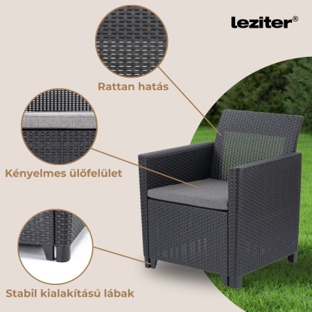Curver Claire Balcony set de mobilier de grădină cu masă orlando grafit [4]