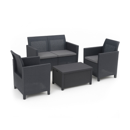 Set mobilier grădină - Curver Claire IV 4 locuri set de mobilier de grădină cu masă de depozitare Arica