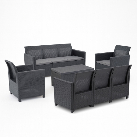 Set mobilier grădină - Curver Claire IV set de mobilier de grădină cu 8 locuri și masă de depozitare Arica