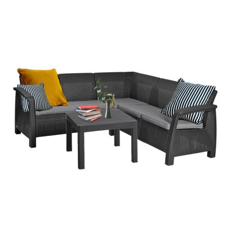 Produse temporar indisponibile - Curver Colțar de relaxare Corfu cu masă Orlando grafit