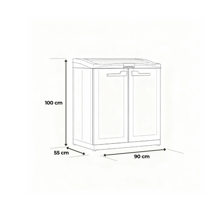 Curver Coș de gunoi selectiv Moby container din plastic negru [2]
