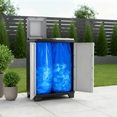 Curver Coș de gunoi selectiv Split Premium container din plastic gri-negru [3]