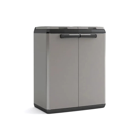 Produse temporar indisponibile - Curver Coș de plastic pentru deșeuri selective Split Basic gri închis-negru