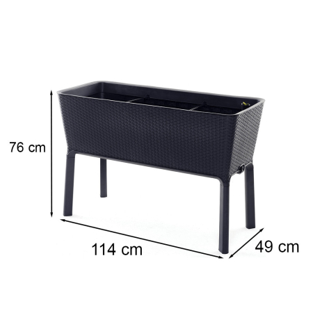 Curver Cutie cu flori artificiale din ratan, 120 l, antracit [2]