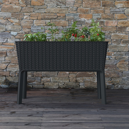 Curver Cutie de flori Splendor din plastic, 120 l, din răchită și ratan [4]