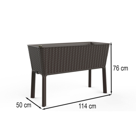 Curver Cutie de flori Splendor din plastic, 120 l, din răchită și ratan [2]