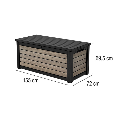 Curver Cutie de grădină din plastic Decocoat 630 L frasin [2]