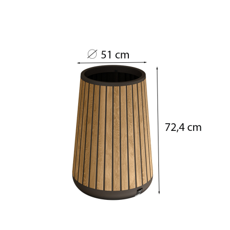 Curver Cutie decorativă cilindrică din plastic cu relief, 83 L, nuc [2]