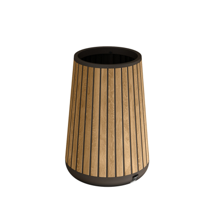 Produse temporar indisponibile - Curver Cutie decorativă cilindrică din plastic cu relief, 83 L, nuc