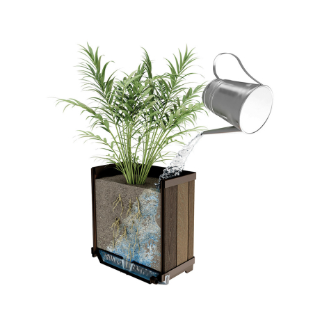 Curver Cutie decorativă pătrată din plastic cu relief, 74 L, nuc [3]