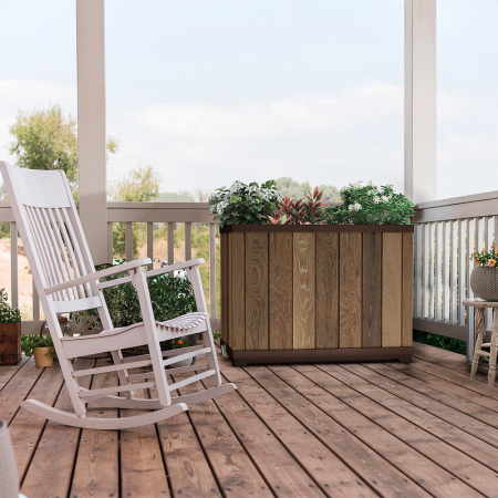 Curver Cutie decorativă pentru flori din plastic, în relief, în formă de cărămidă, 100 L [1]