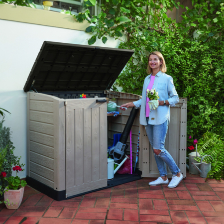 Curver Depozitare în plastic pentru grădină, bej-maro, în afara spațiului maxim [3]