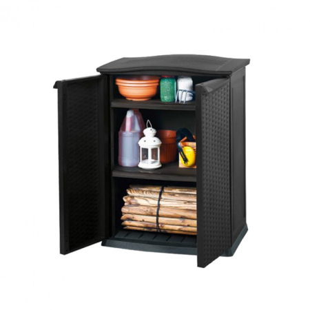 Produse temporar indisponibile - Curver Dulap de depozitare jos pentru grădină, în stil ratan