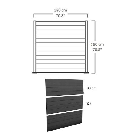 Curver Fence evotech plastic lemn cereale gard panou pachet gri [2]