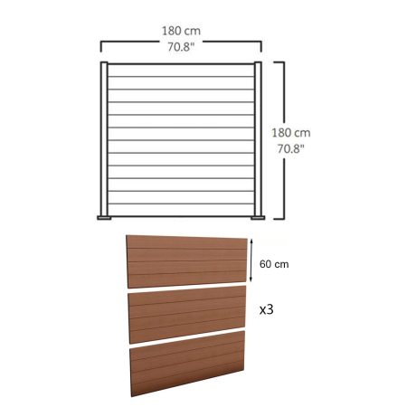 Curver Fence evotech plastic lemn cereale gard panou pachet maro [2]