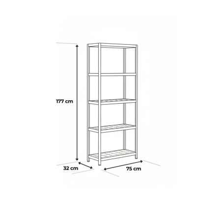 Curver Keter Plus 75/5 unghii artificiale 5 niveluri de depozitare raft negru [2]
